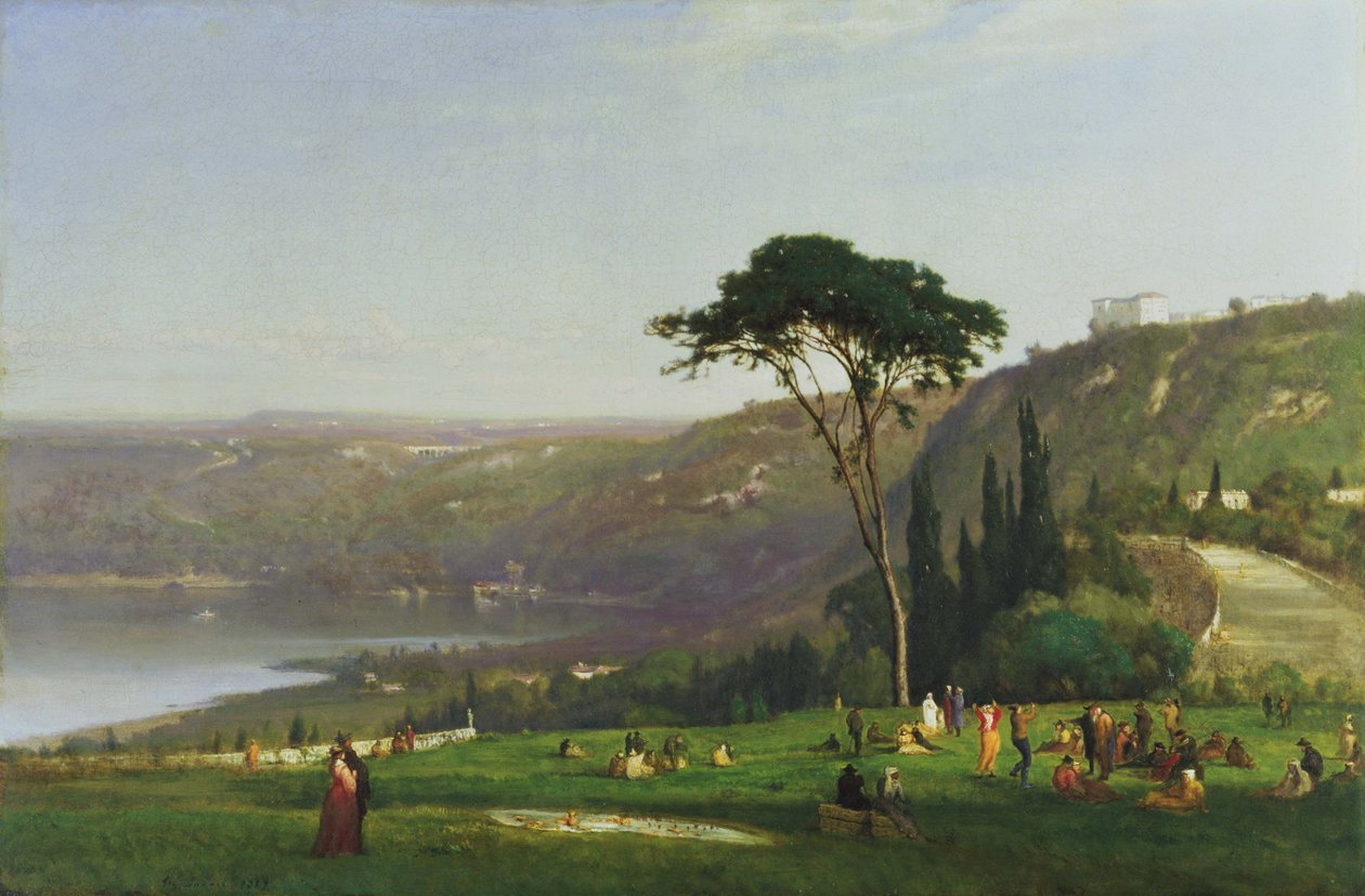 Het Albano-meer door George Inness