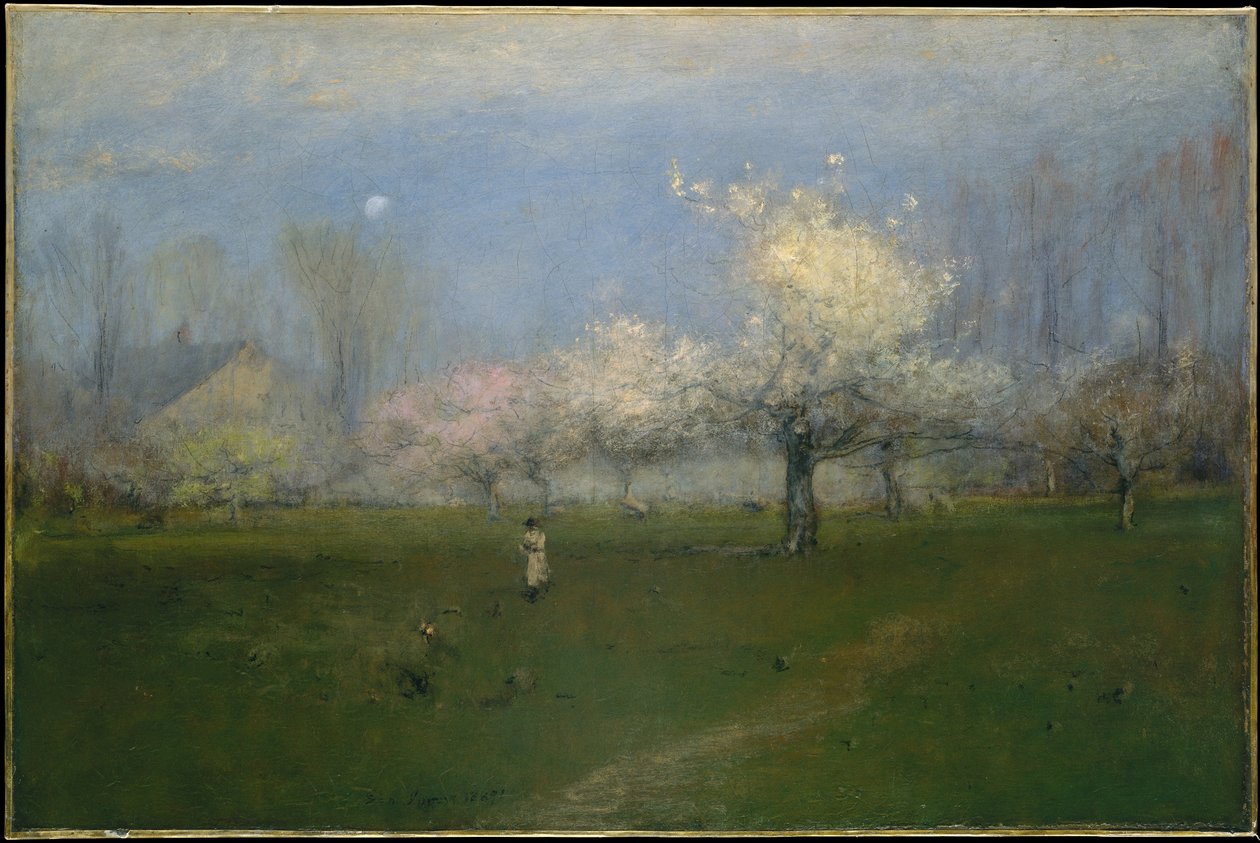 Lentebloesems, Montclair, New Jersey door George Inness