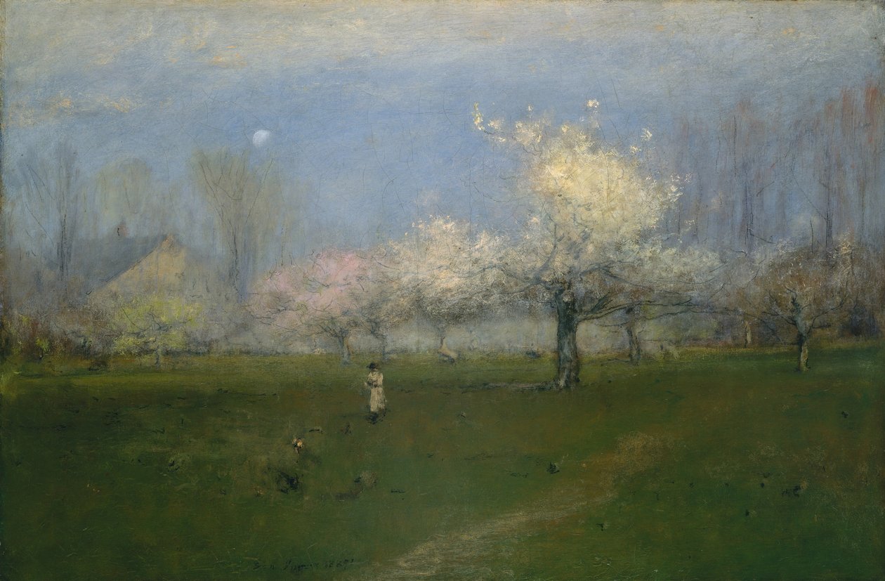 Lentebloesems, Montclair, New Jersey, ca. 1891 door George Inness