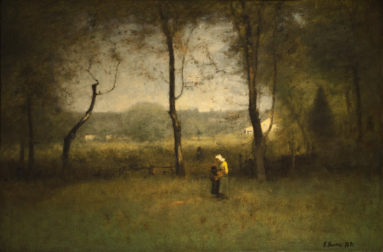 Houtverzamelaars, een herfstmiddag door George Inness