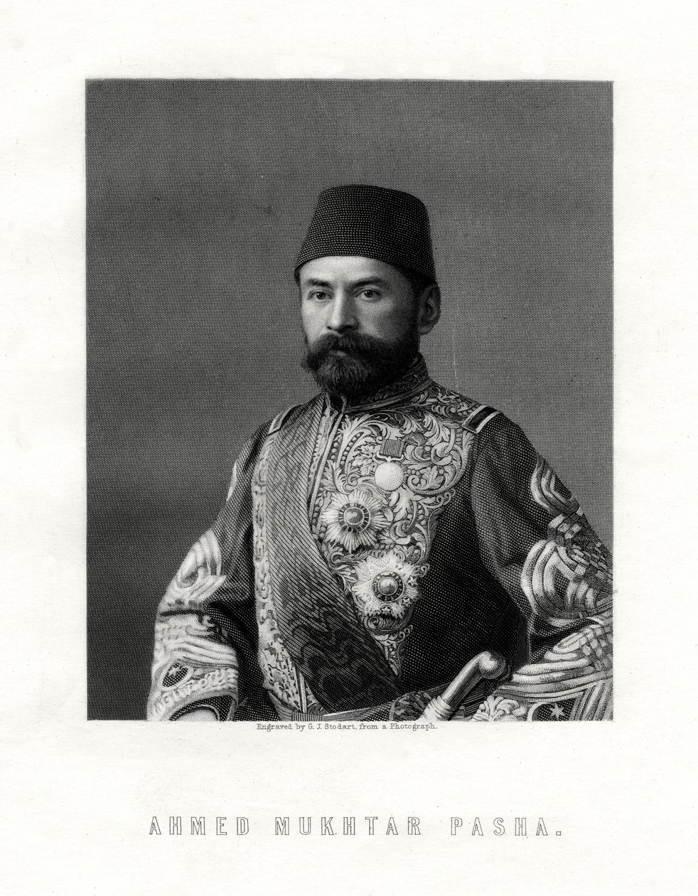 Ahmed Mukhtar Pasha, Frans en Ottomaans legerofficier, 19e eeuw door George J. Stodart