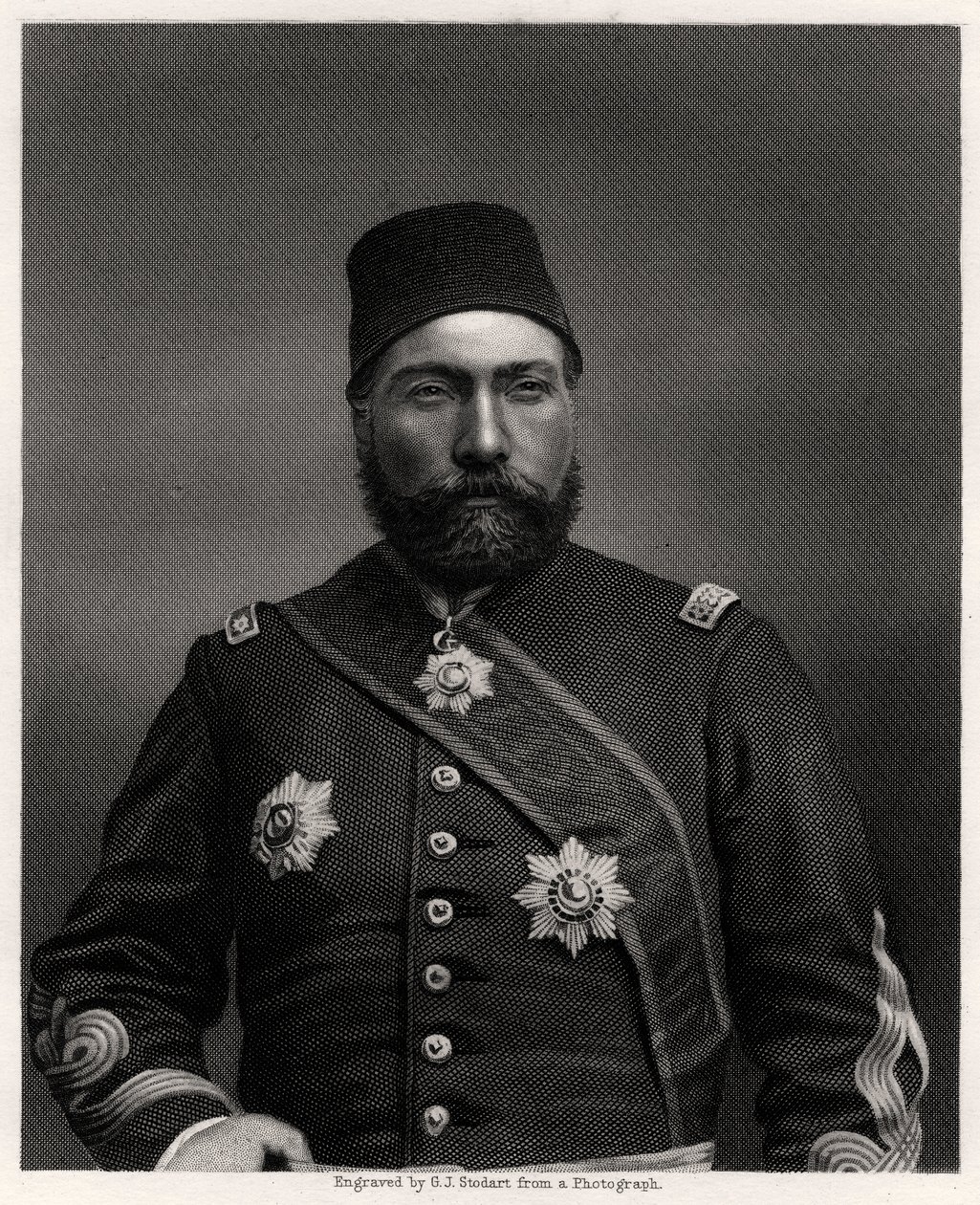 Osman Nuri Pasha, veldmaarschalk van het Ottomaanse Rijk, 19e eeuw door George J. Stodart