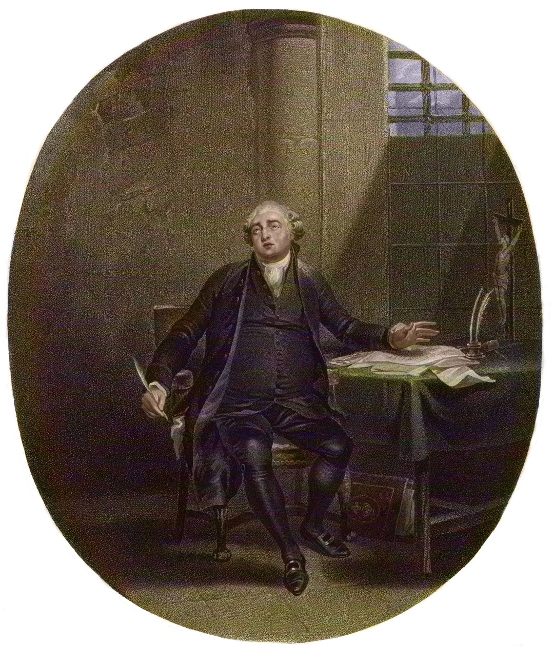 Lodewijk XVI (1754-93) in de Tempel 1792 - Lodewijk XVI, Koning van Frankrijk door George Keating