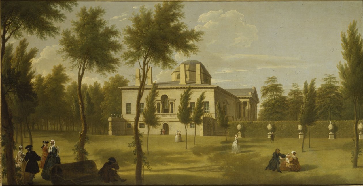 Uitzicht op Chiswick Villa vanaf het gazon, c.1735 door George Lambert