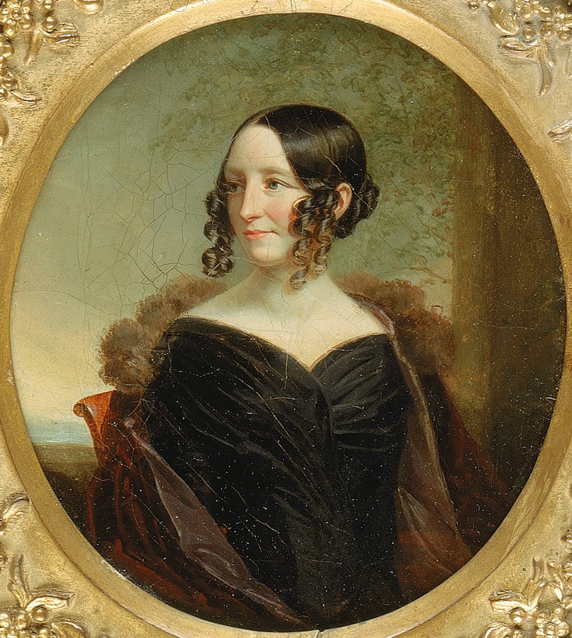Portret van een New Yorkse dame, ca. 1840 door George Linen