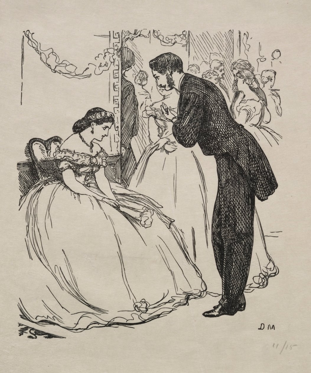 Het lied van de troosteloze, 1863 door George Louis Palmella Busson Du Maurier