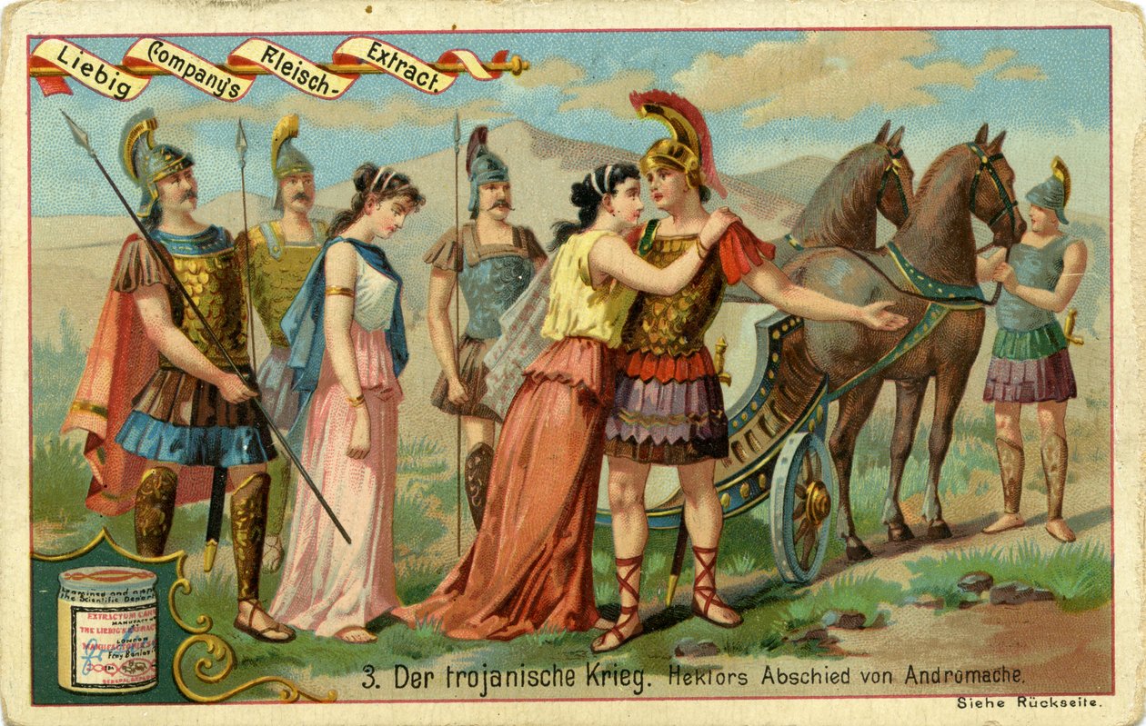 De Trojaanse oorlogen: Hectors afscheid van Andromache door Bartolome Esteban and studio Murillo