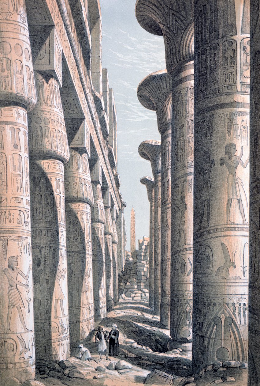 Grote Tempel, Karnak, Egypte, 19e eeuw door George Moore