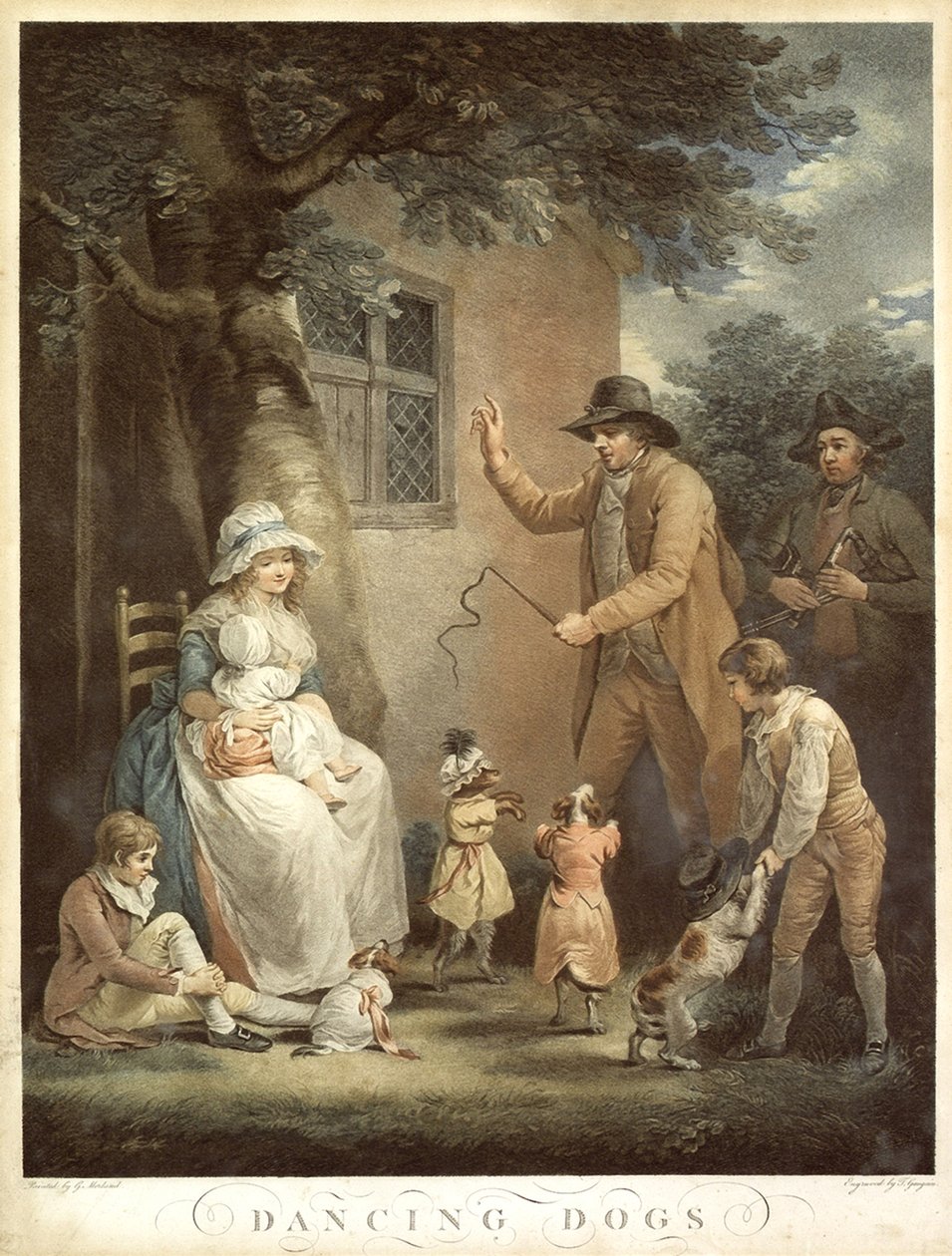 Dansende Honden, ca. 1800 door George Morland