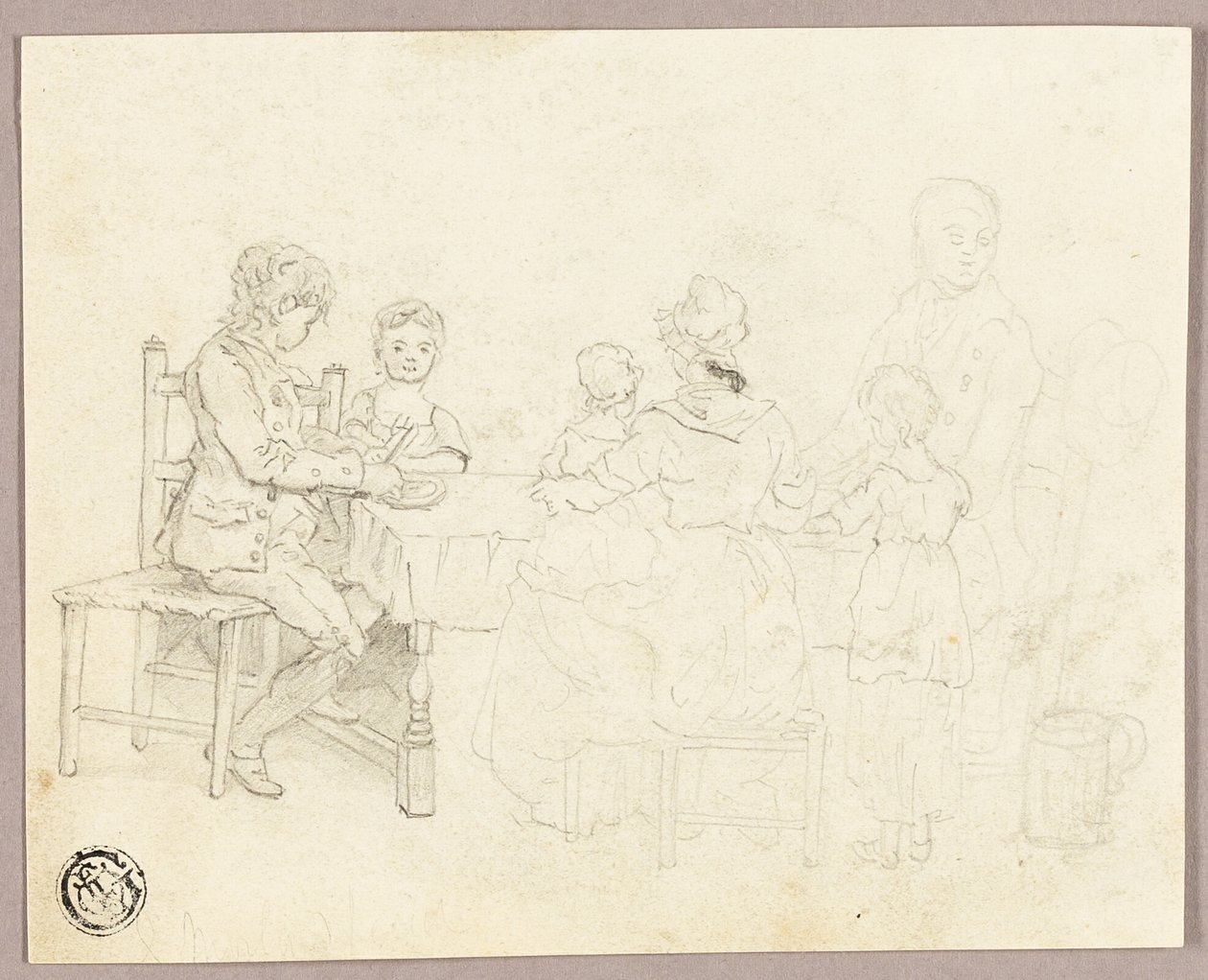 Familie aan tafel door George Morland