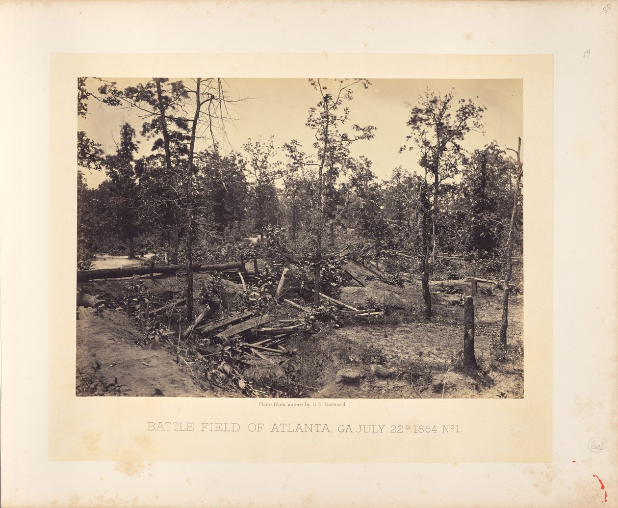 Slagveld van Atlanta, Georgia, 22 juli 1864, nr. 1 door George N. Barnard