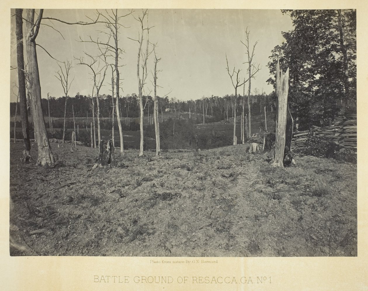 Slagveld van Resacca, GA, nr. 1 door George N. Barnard