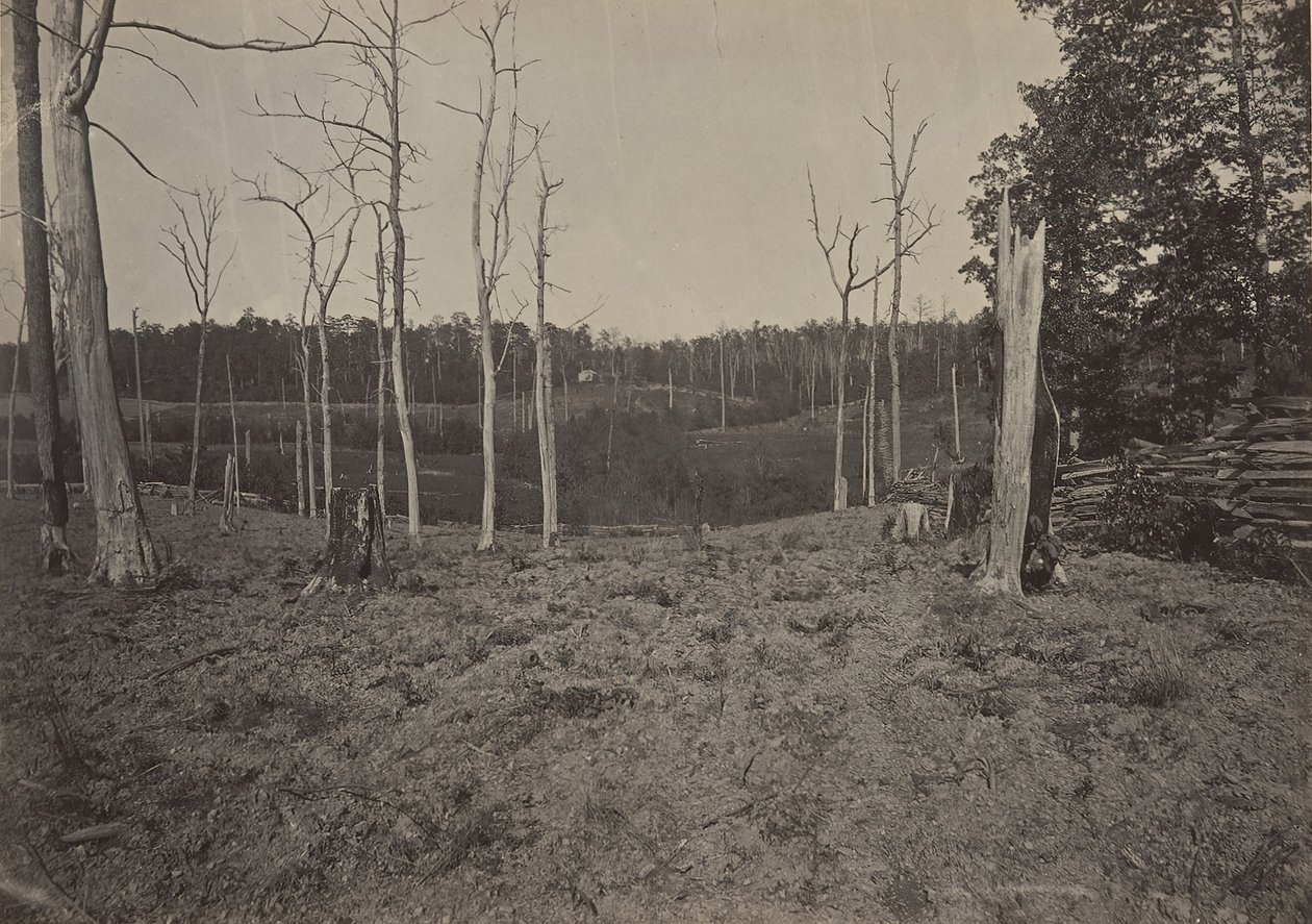 Slagveld van Resacca, Georgia No. 1, 1860s door George N. Barnard