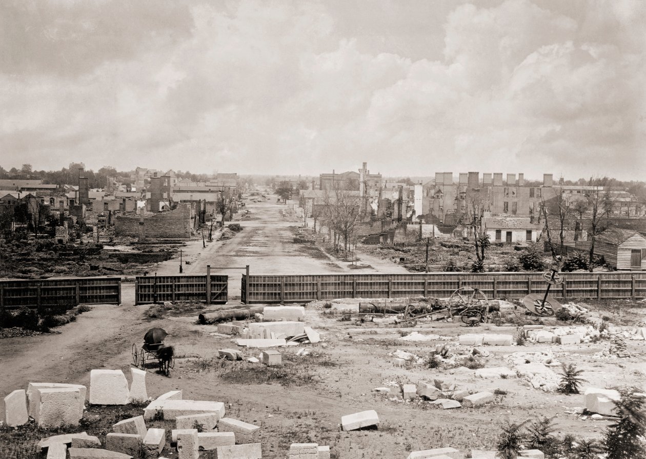 Columbia, South Carolina, VS na de brand van 1865 door George N. Barnard