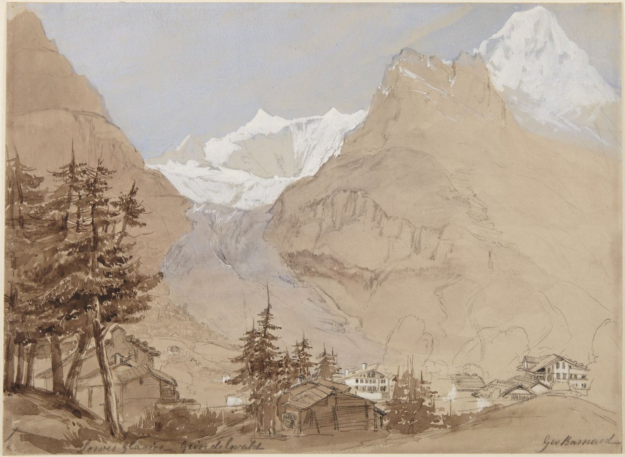 Lower Glacier, Grindelwald door George N. Barnard