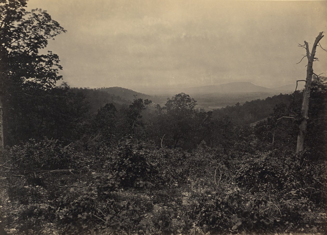 Mission Ridge, toneel van Shermans aanval door George N. Barnard
