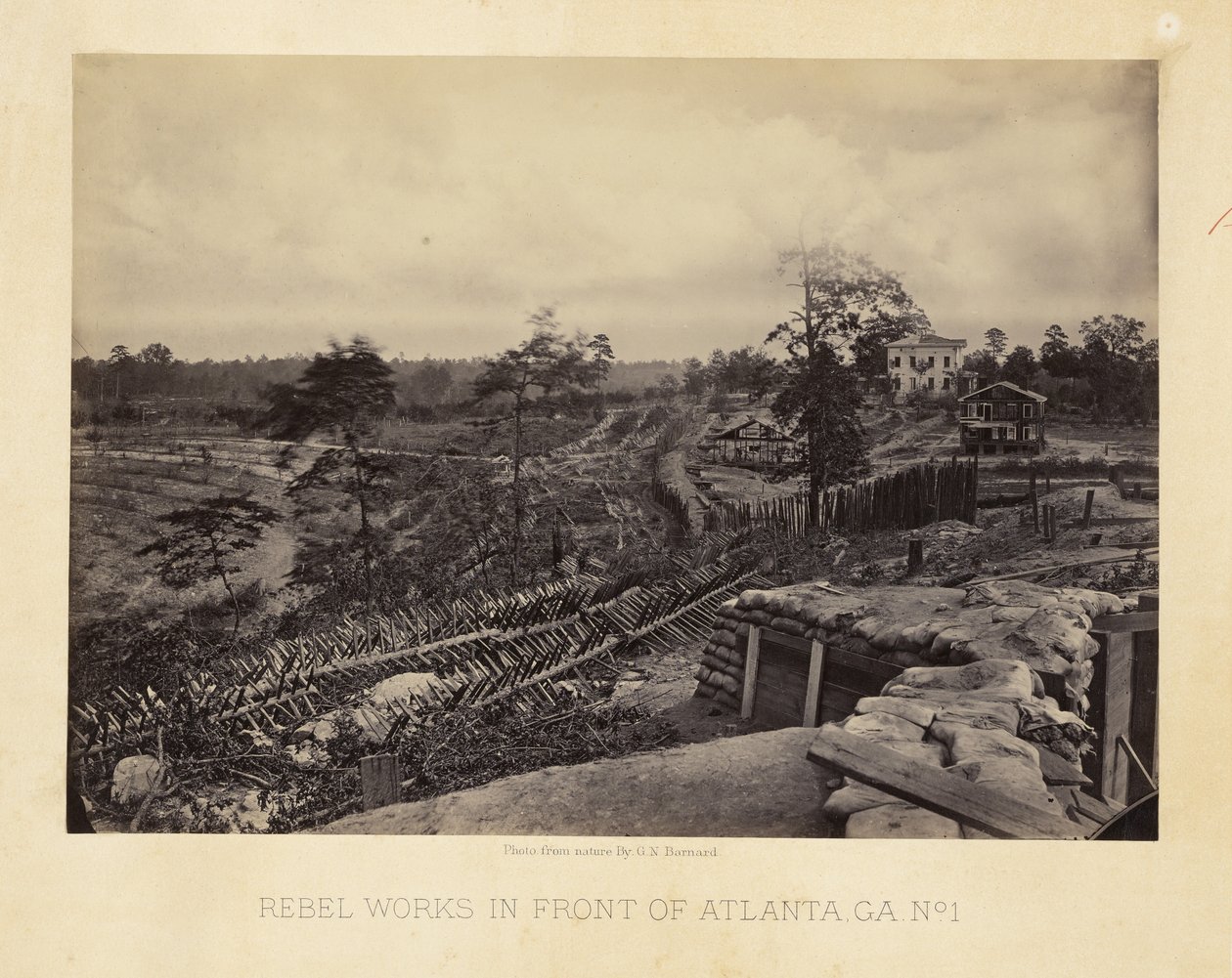 Verdedigingswerken van de rebellen voor Atlanta, Georgia, nr. 1 door George N. Barnard