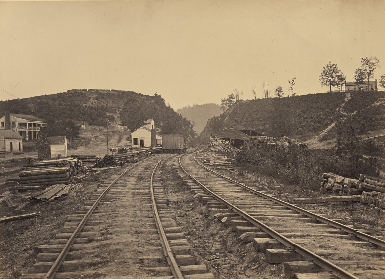De Allatoona-pas, gezien vanuit het noorden, Georgia door George N. Barnard