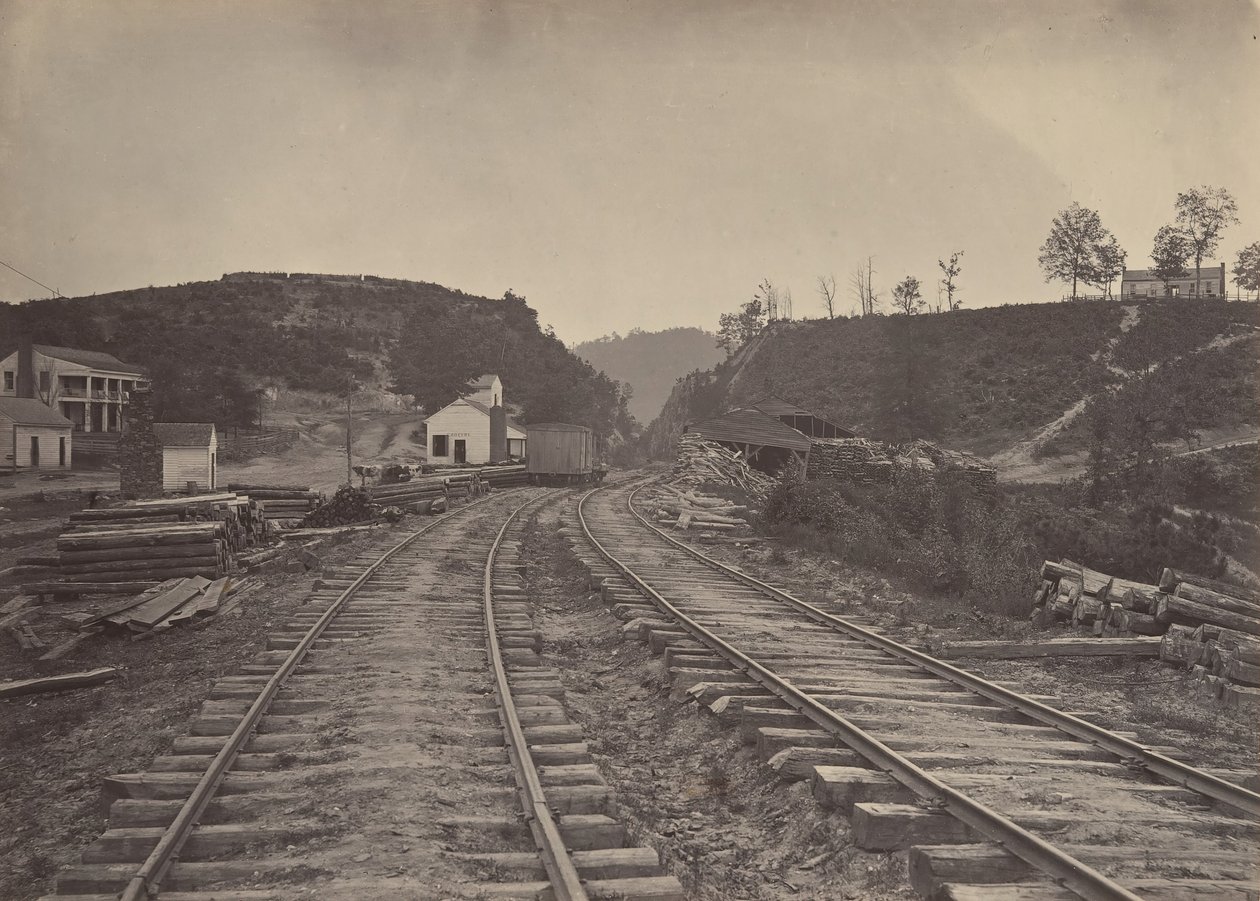 De Allatoona Pas Kijken naar het Noorden, Georgia, 1860s door George N. Barnard