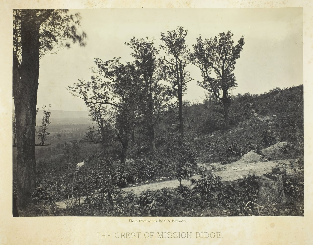 De top van Mission Ridge, 1864-1866 door George N. Barnard