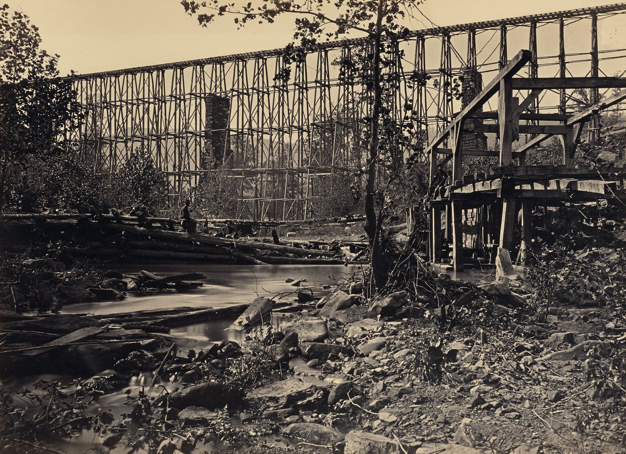 Schraagbrug bij Whiteside door George N. Barnard