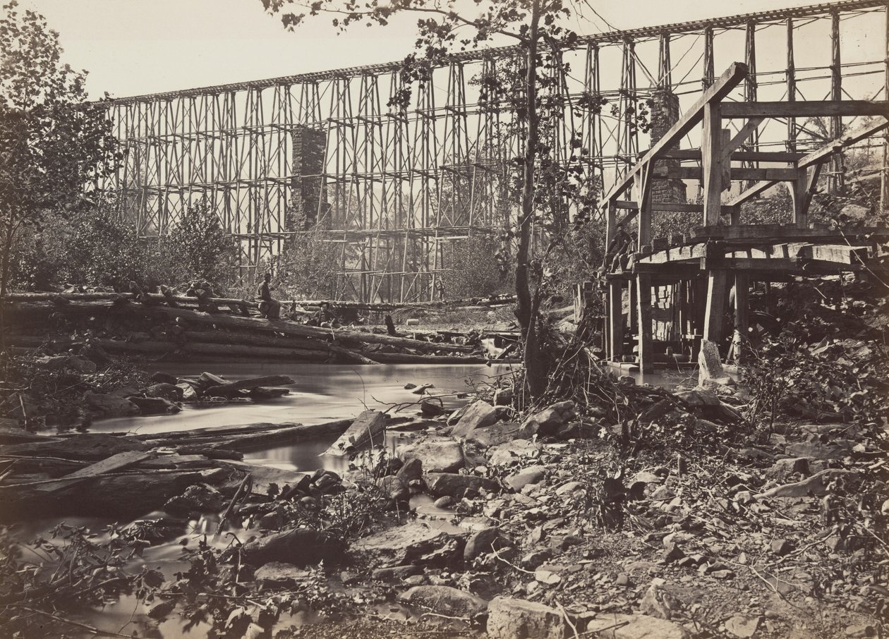 Schraagbrug bij Whiteside door George N. Barnard