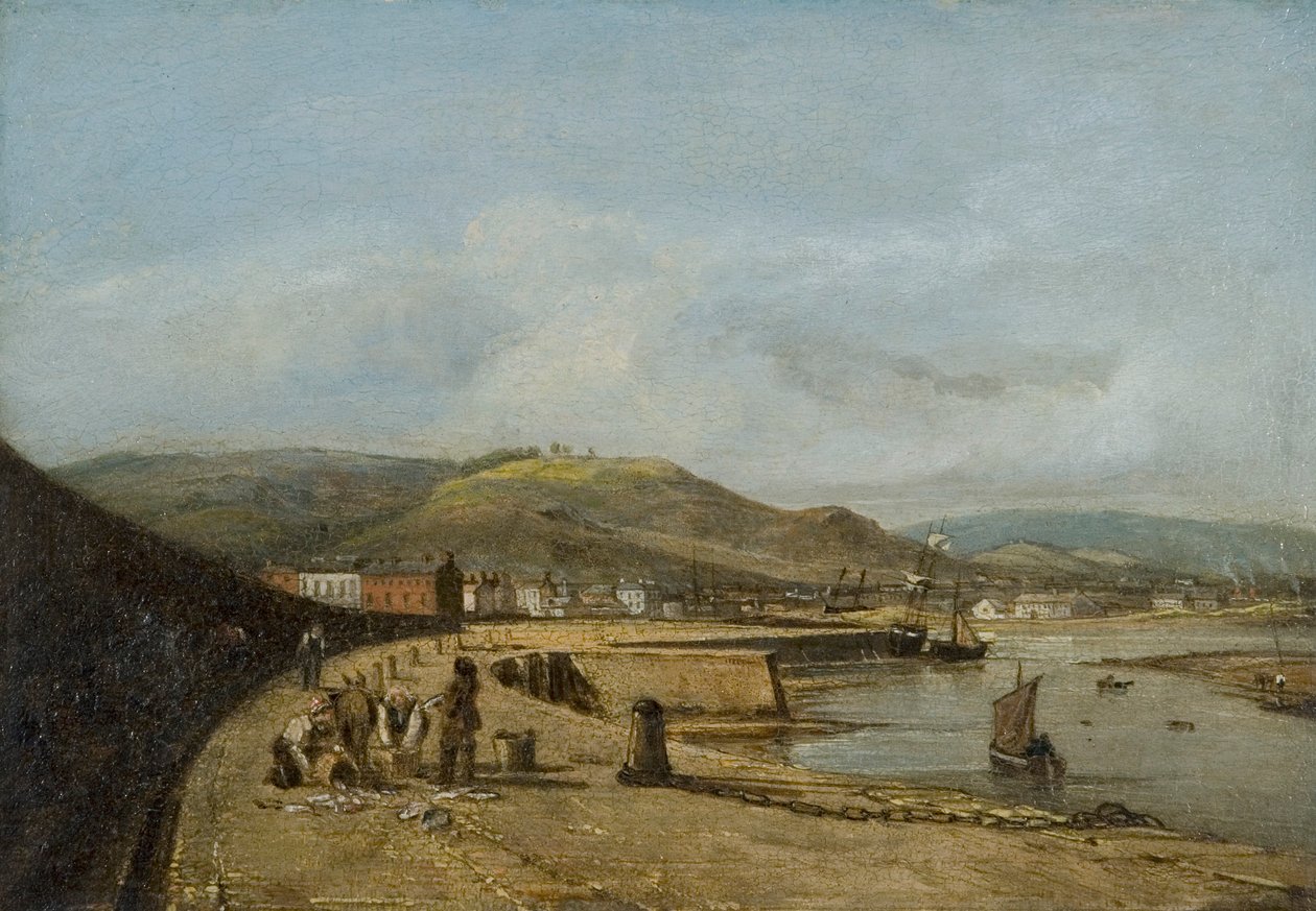 Swansea vanaf de westelijke pier door George Orleans De La Motte