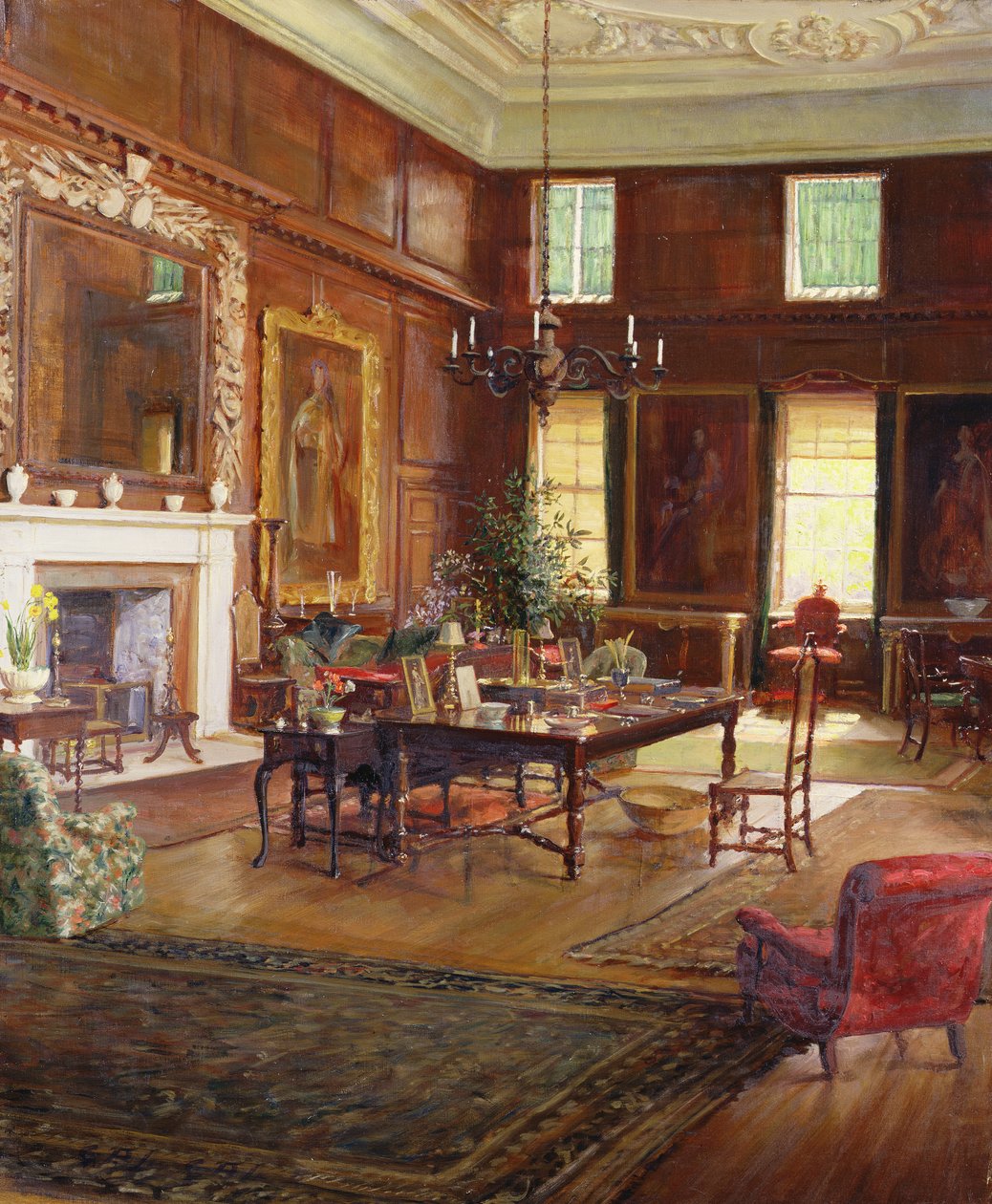 Interieur van de staatskamer, gouverneurshuis, Royal Hospital, Chelsea, 1922 door George Percy Jacomb Hood