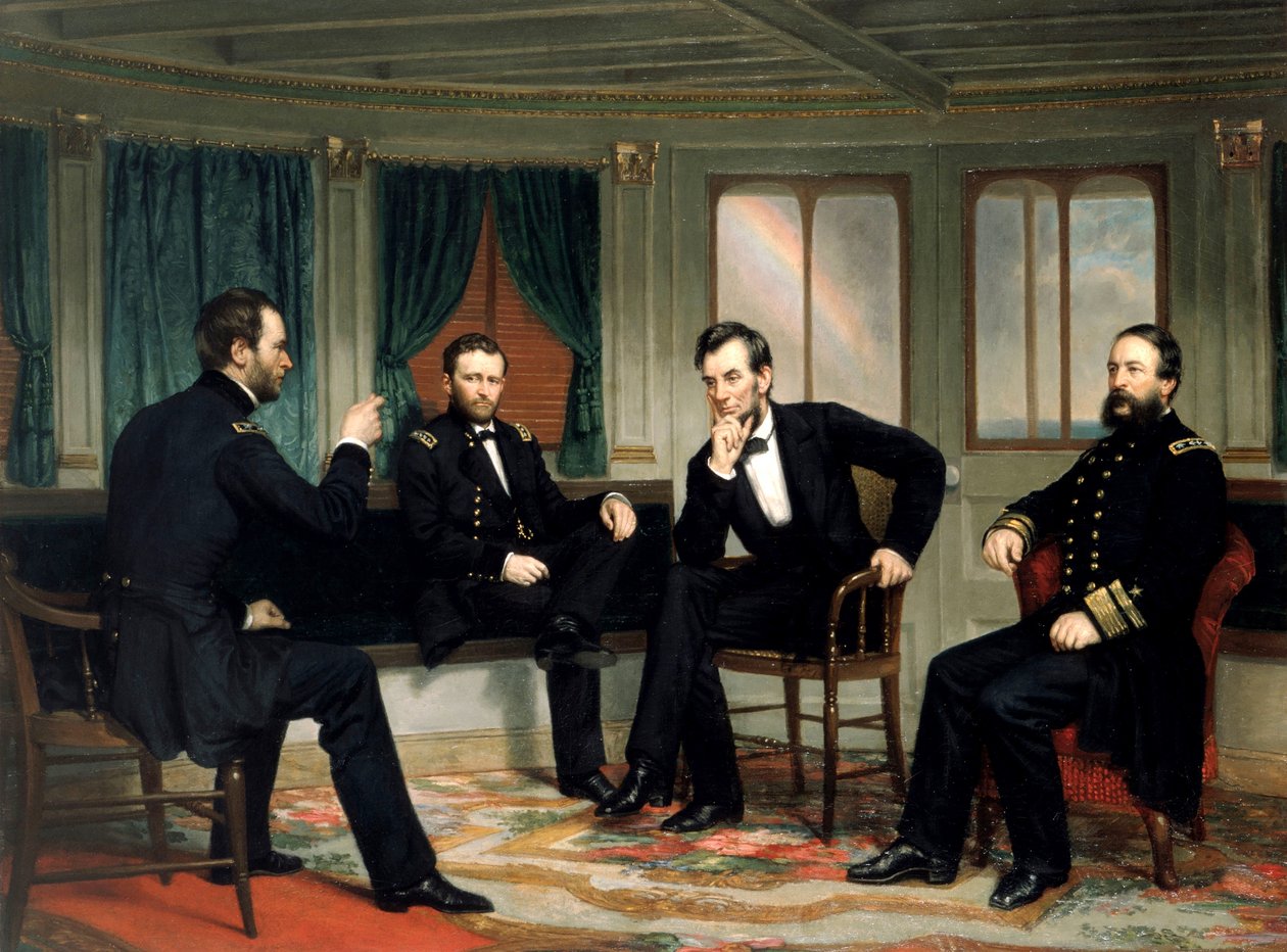 De Vredestichters door George Peter Alexander (after) Healy