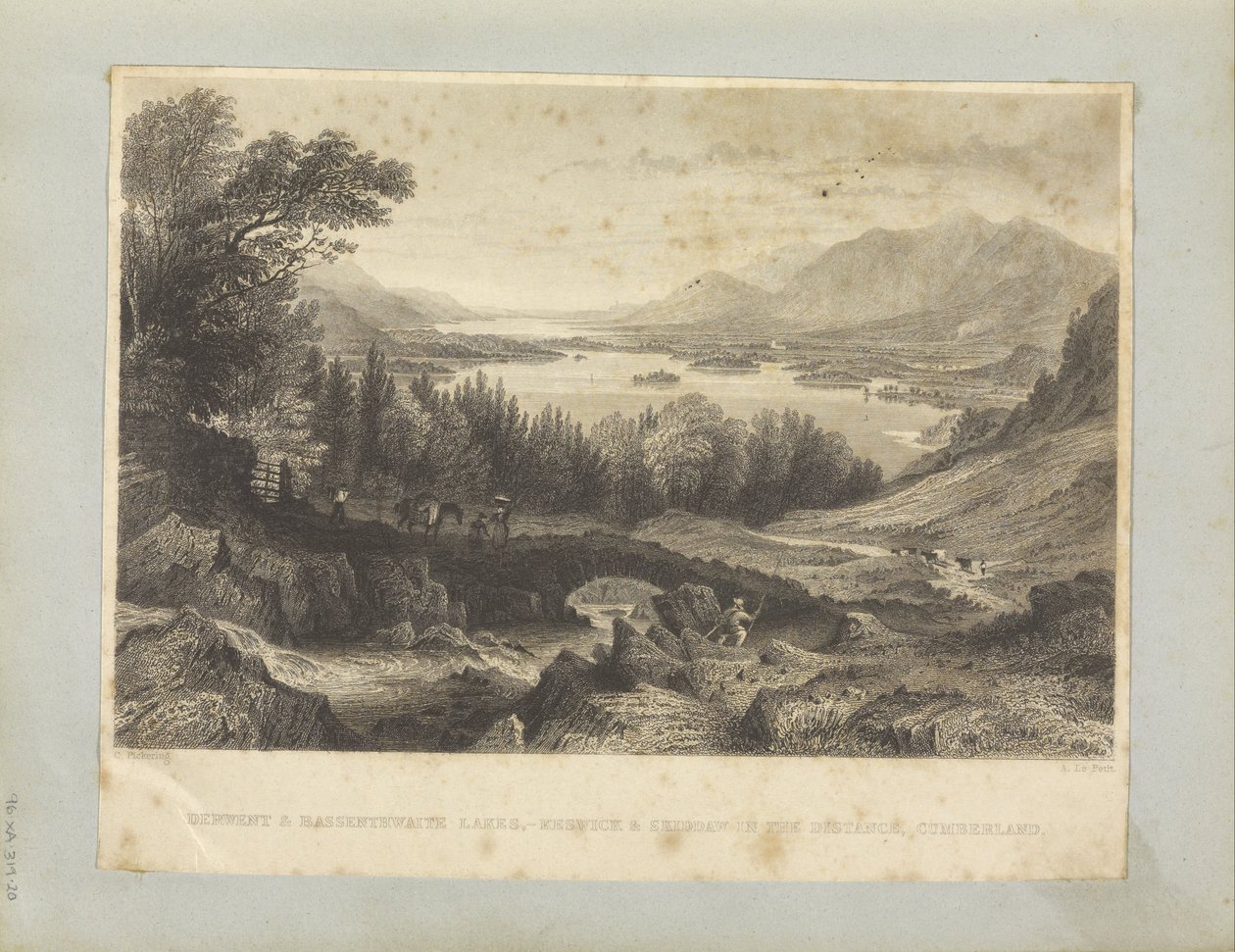 Derwent & Bassenthwaite Meren, - Keswick & Skiddaw in de Verte, Cumberland door George Pickering