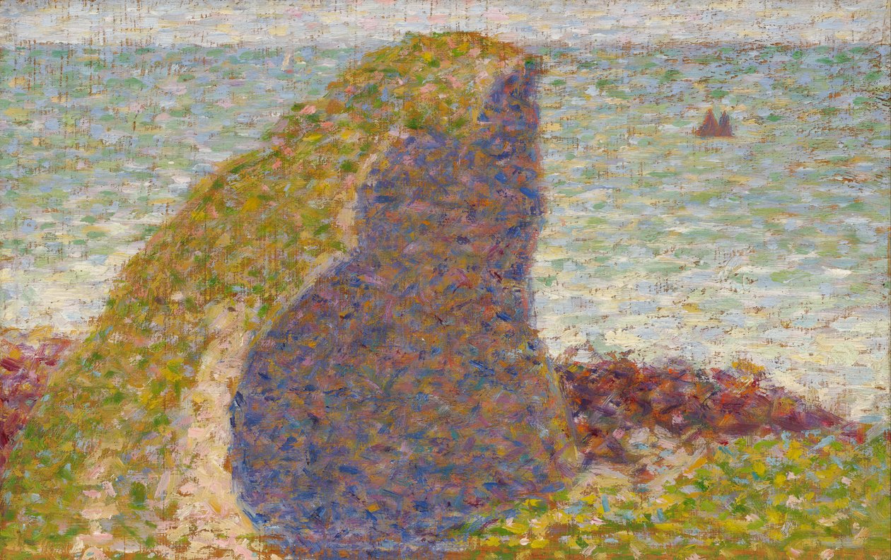 Le Bec du Hoc, Grandcamp Studie, 1885 door George Pierre Seurat