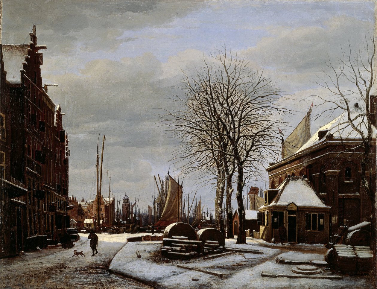 Slijpsteenmarkt in Amsterdam met het gebouw 