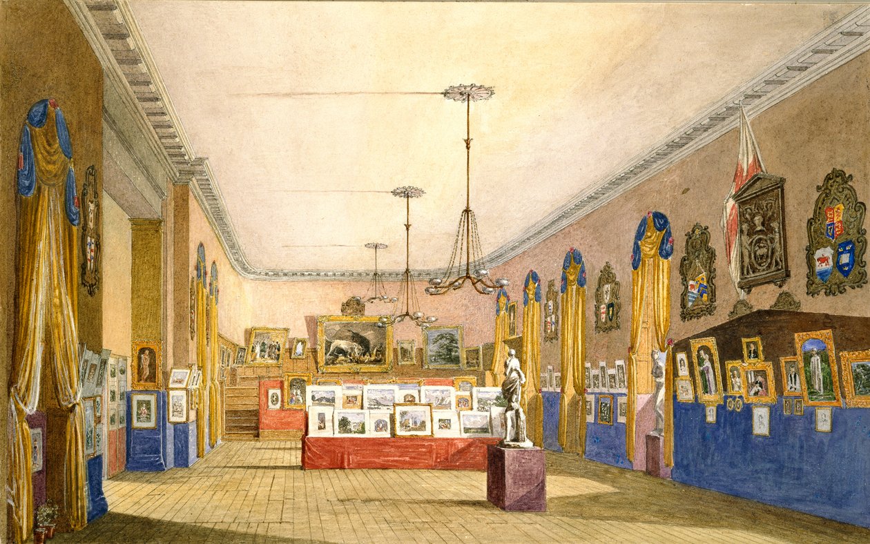 Een tentoonstelling in het oude stadhuis, Oxford, 1854 door George Pyne