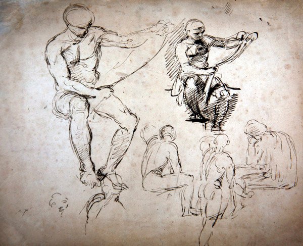 Naakte mannen - studies voor de Ouden door George Richmond