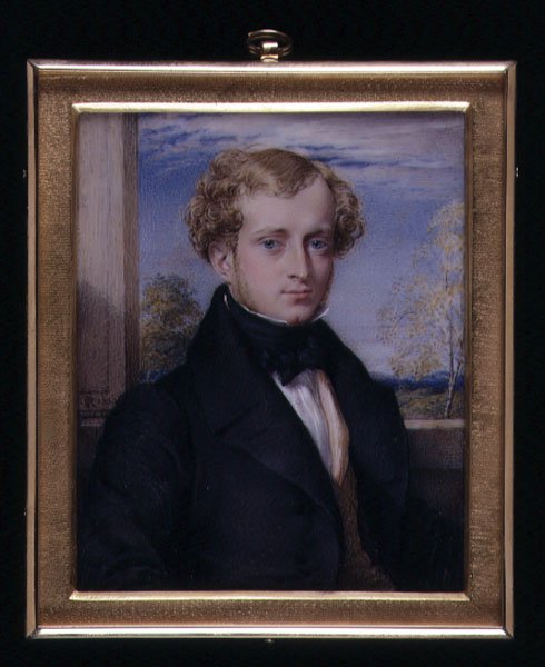 Portretminiatuur van een onbekende man, mogelijk een Mr. Ashby door George Richmond