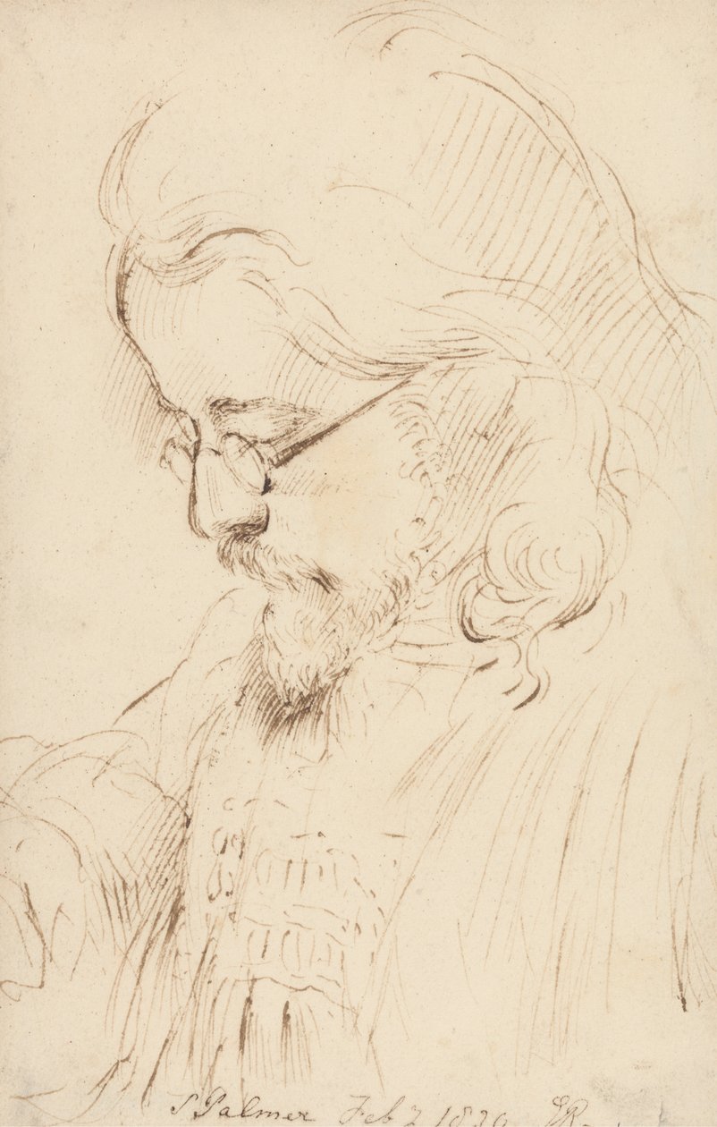 Portret van Samuel Palmer, hoofd en schouders door George Richmond