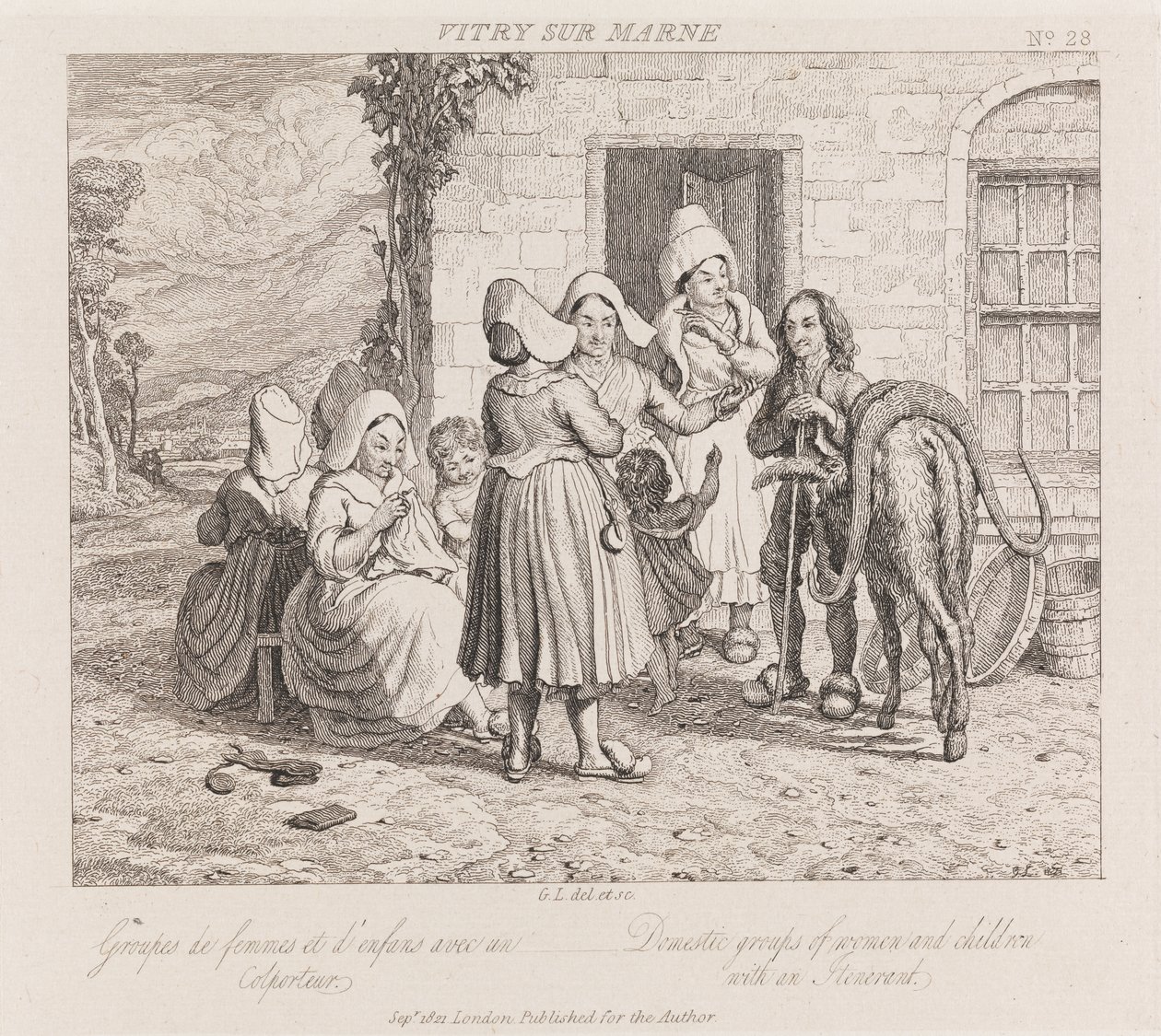 Zwerver, Vitry Sur Marne, c.1821 door George Robert Lewis