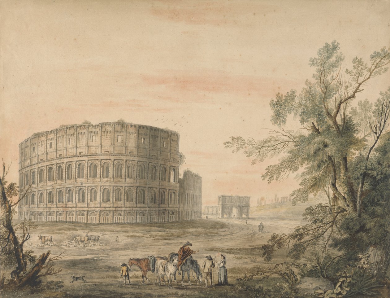 Colosseum, Rome, met Boog aan de Linkerkant door George Robertson