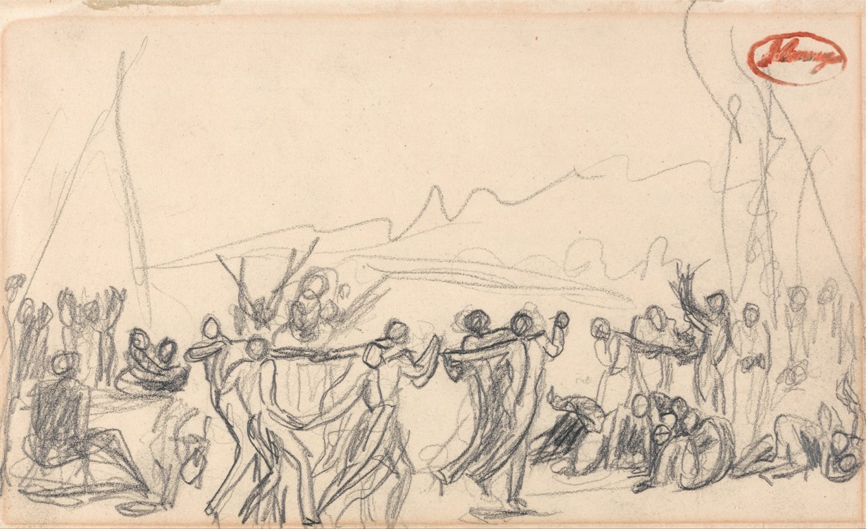 Bacchanale scène (mogelijk Antediluviaans) door George Romney