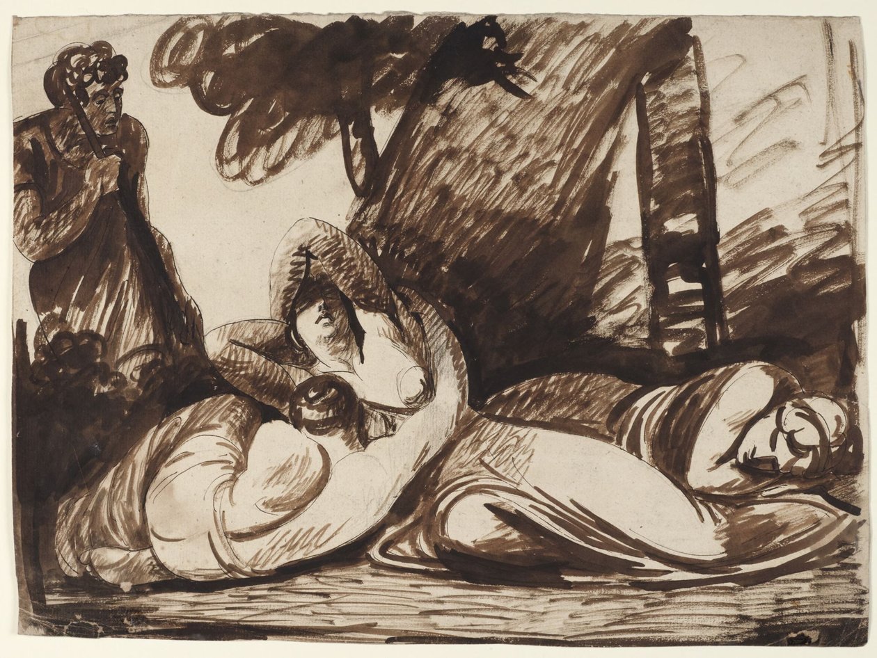 Cimon en Iphigenia: scène uit Boccaccio’s Decameron door George Romney
