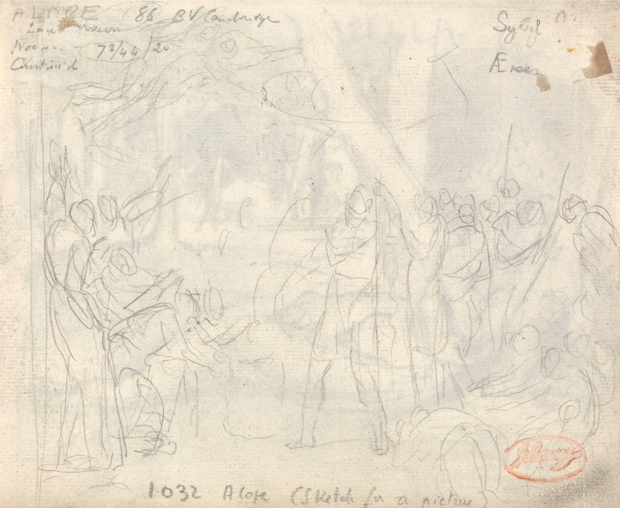 Compositie van klassieke figuren door George Romney