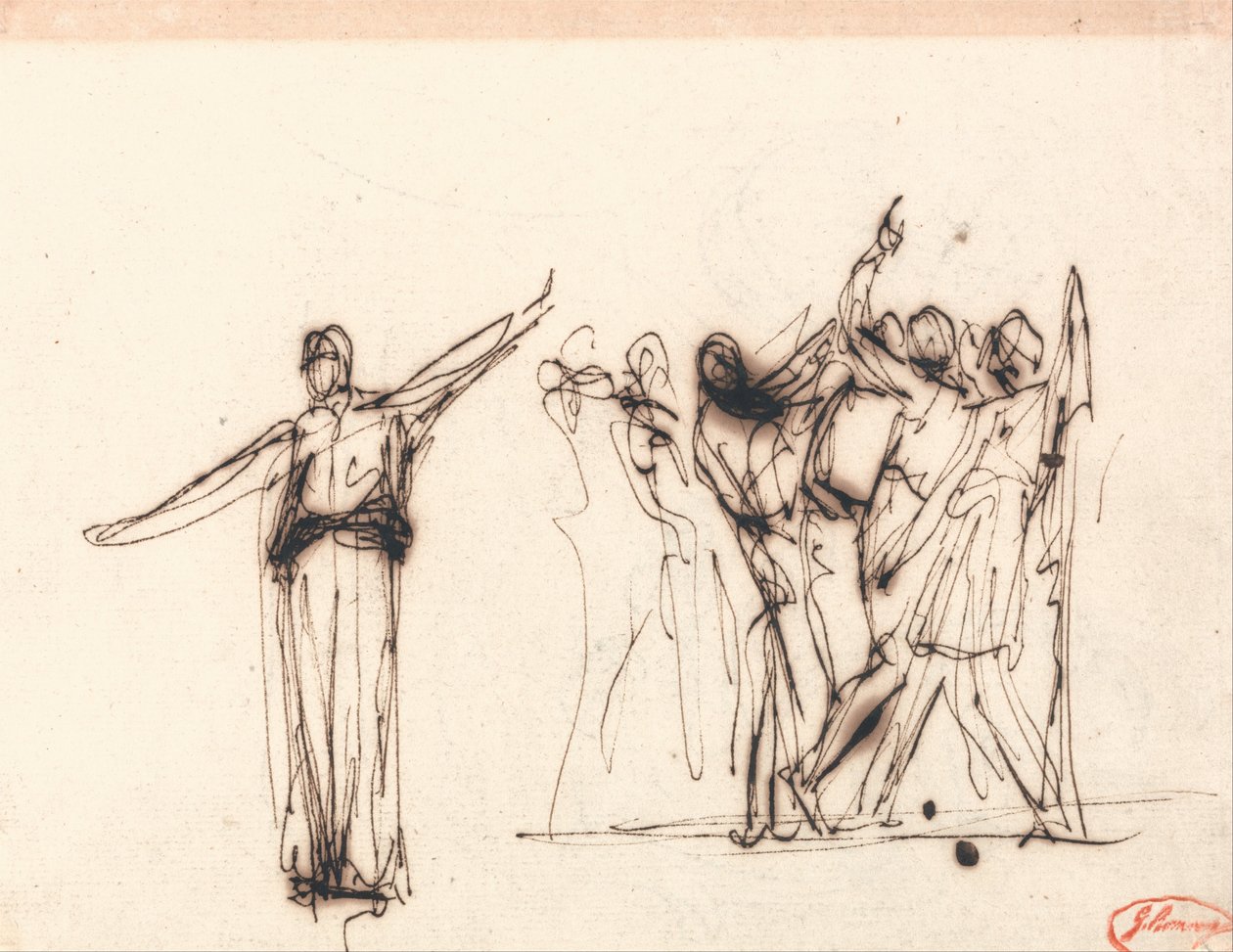 Menigte voor een profetes door George Romney