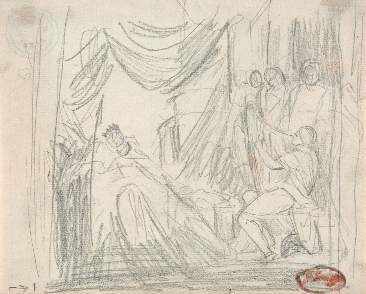 David speelt harp voor koning Saul door George Romney