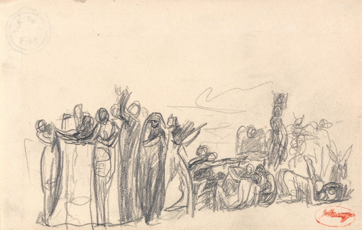 Studie naar figuurcompositie door George Romney