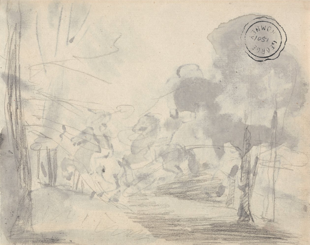 Glade van bomen door George Romney