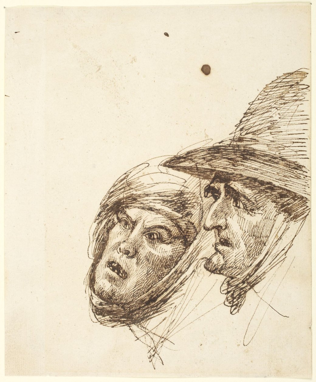 Hoofden van een man en een vrouw door George Romney