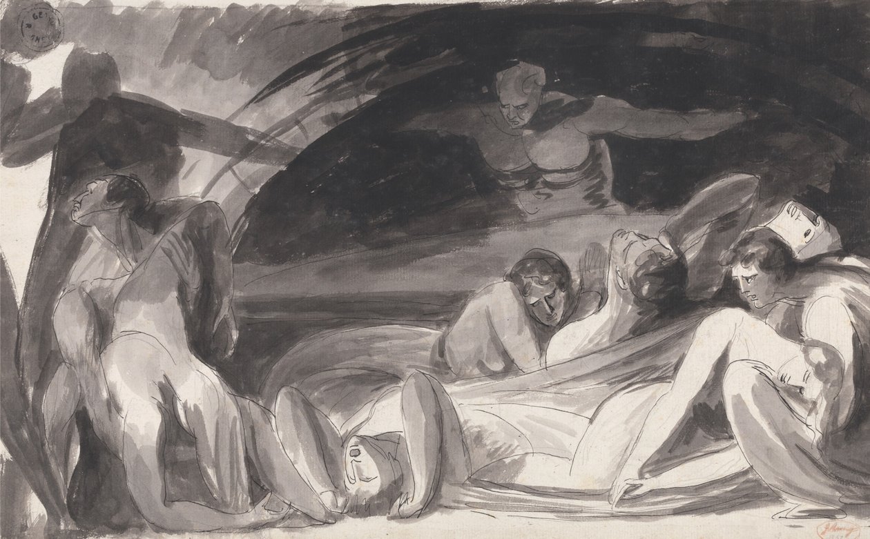 John Howard bezoekt een lazaretto door George Romney