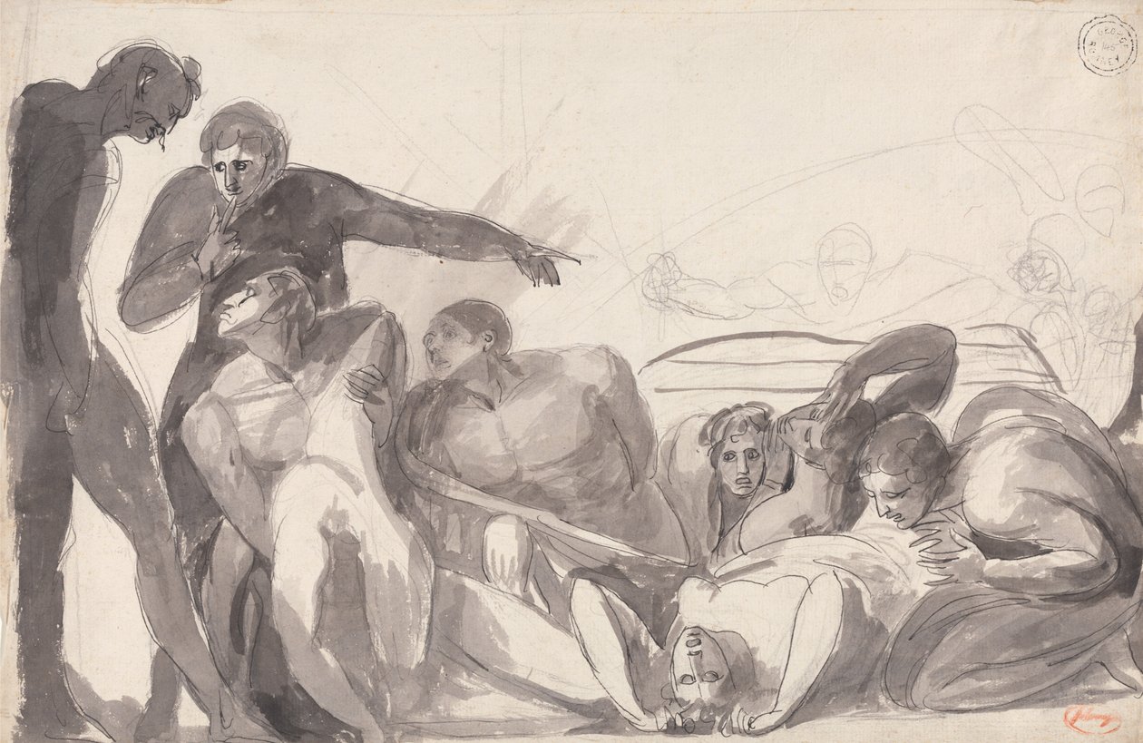 John Howard bezoekt een lazretto door George Romney