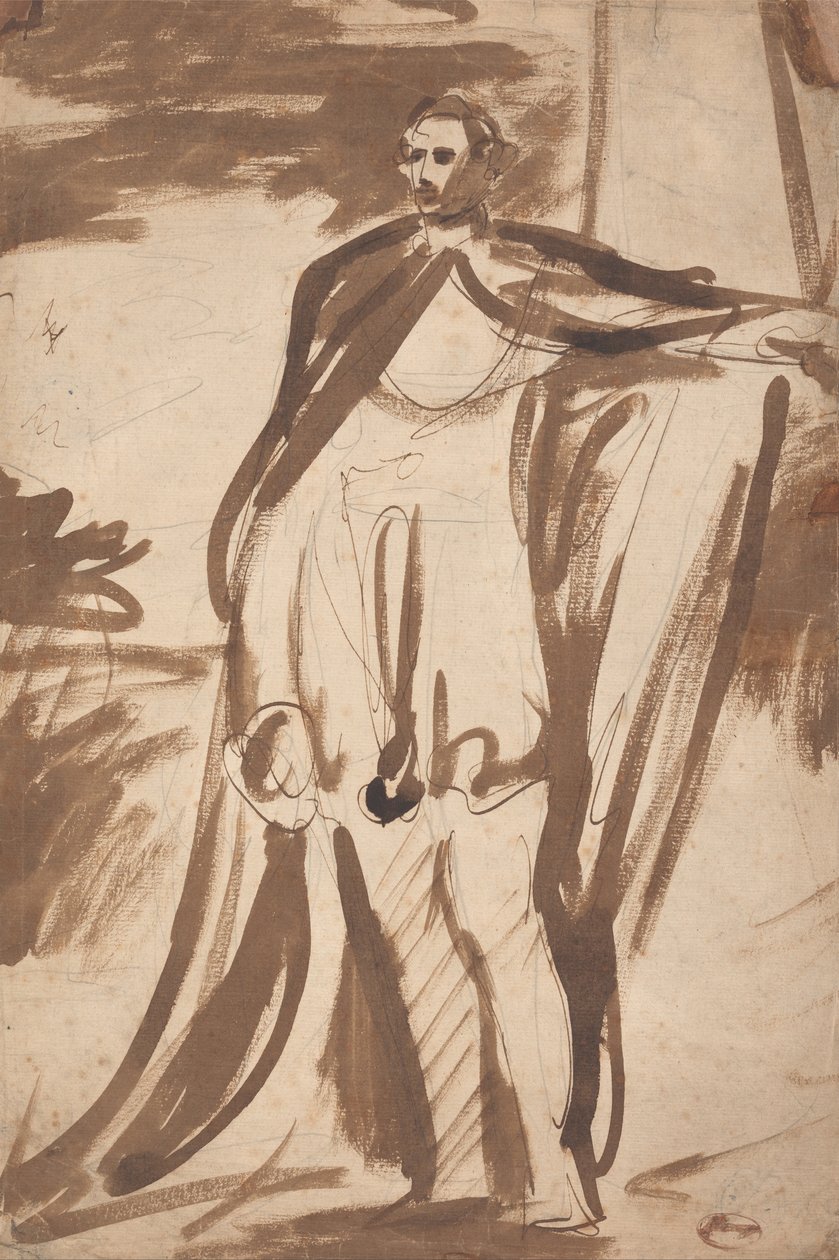 Lord Salisbury, staand bij een pilaar door George Romney