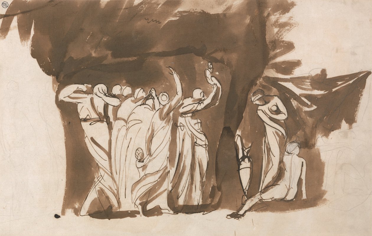 Mythologische groep vrouwen en kinderen door George Romney